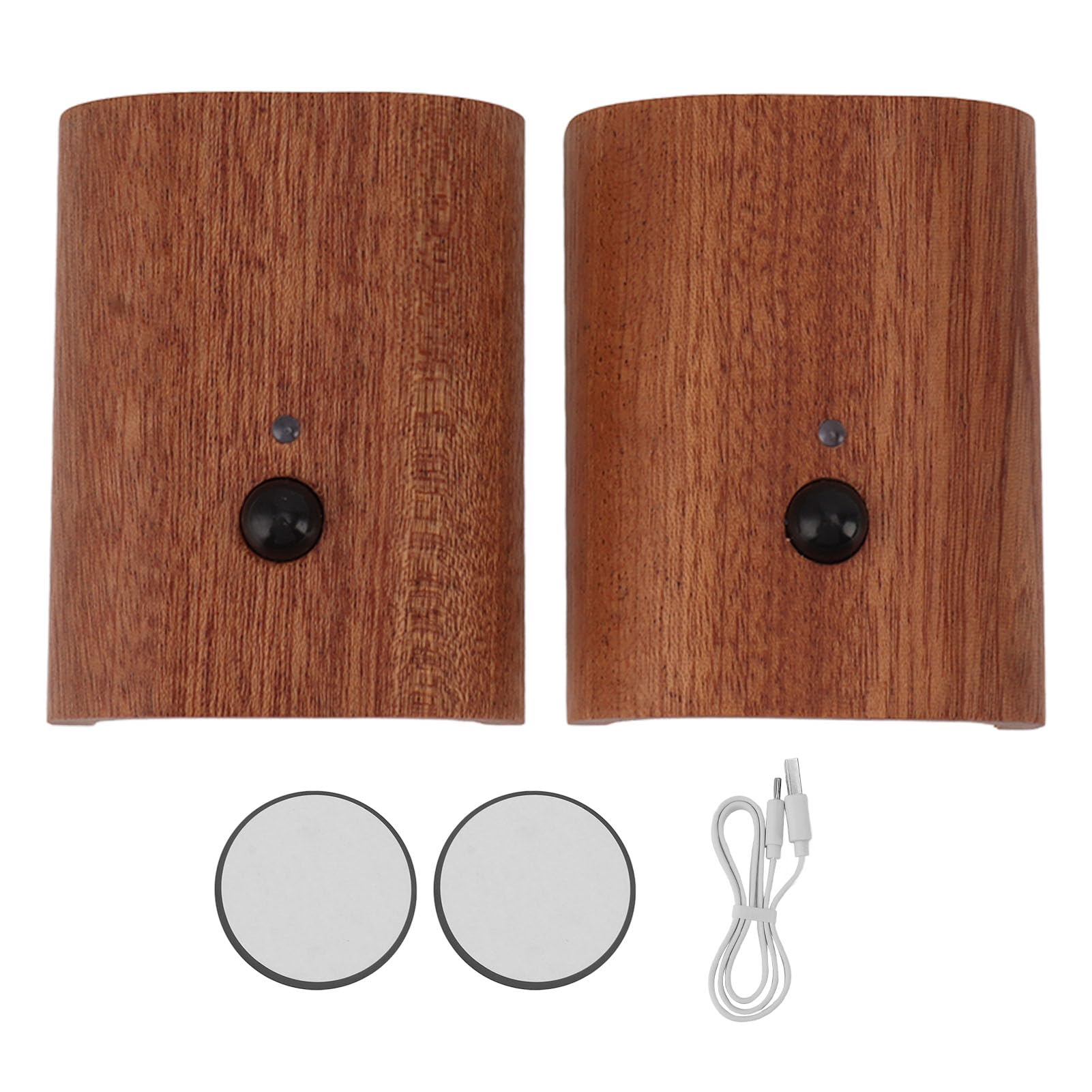 Luce notturna del sensore di movimento, 2 pezzi collegamento intelligente in legno LED magnetico luce da parete USB ricaricabile 360° direzione regolabile su e giù luce notturna