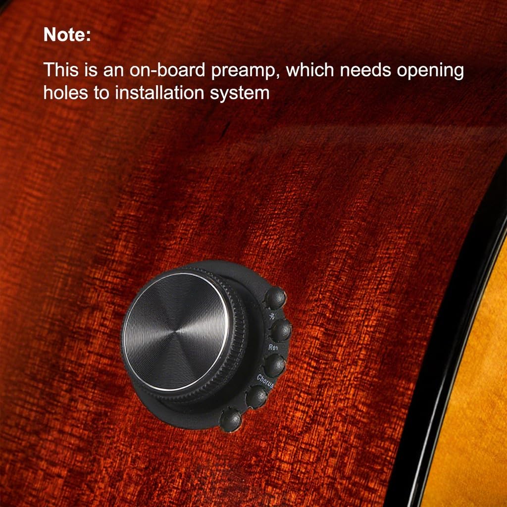 OS1 Resonance Pickup Preamplificatore Integrato SFT Stessa Frequenza Sistema di Preamplificazione per Chitarra Trasduttore con Riverbero, Coro, Ritardo, Batteria Ricaricabile Li-ion (Necessita di Fori