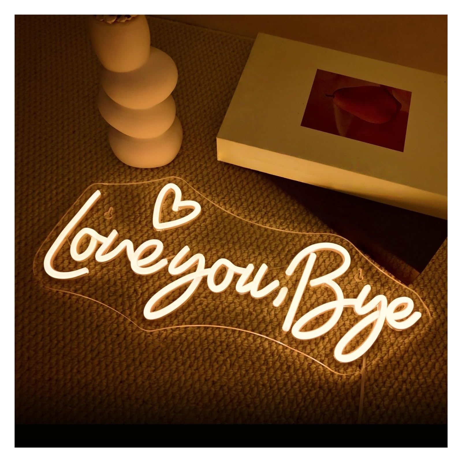 Wiszące neony artystyczne Love You,Bye Neon Znak Litera Neon Światło Do Pokoju Sypialnia Dekoracja Ścienna Neon Lampa Zasilana Przez USB 42x18cm