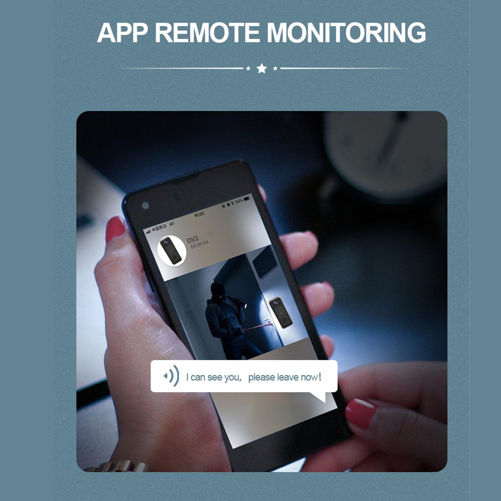 Septpenta Videocitofono Wireless, Telecamera Campanello Wireless, Citofono Vocale Bidirezionale/Funzione Visione Notturna/Controllo Intelligente, Microfono Altamente Sensibile per Monitoraggio Interno