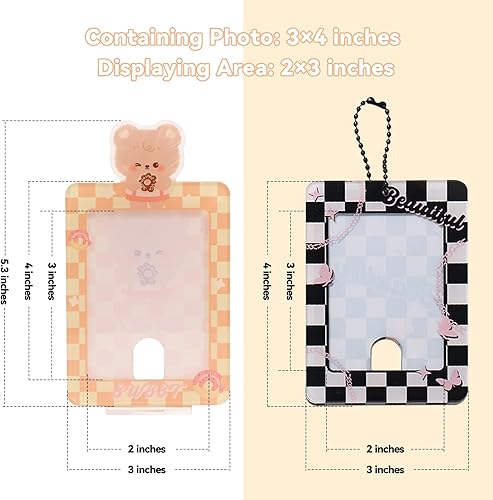 Miniatura 5 de KILOGOGRAPH Soporte acrílico para tarjetas fotográficas KPOP  Paquete de 4 portarretratos de 3 x 4 pulgadas llavero para tarjetas fotográficas BW