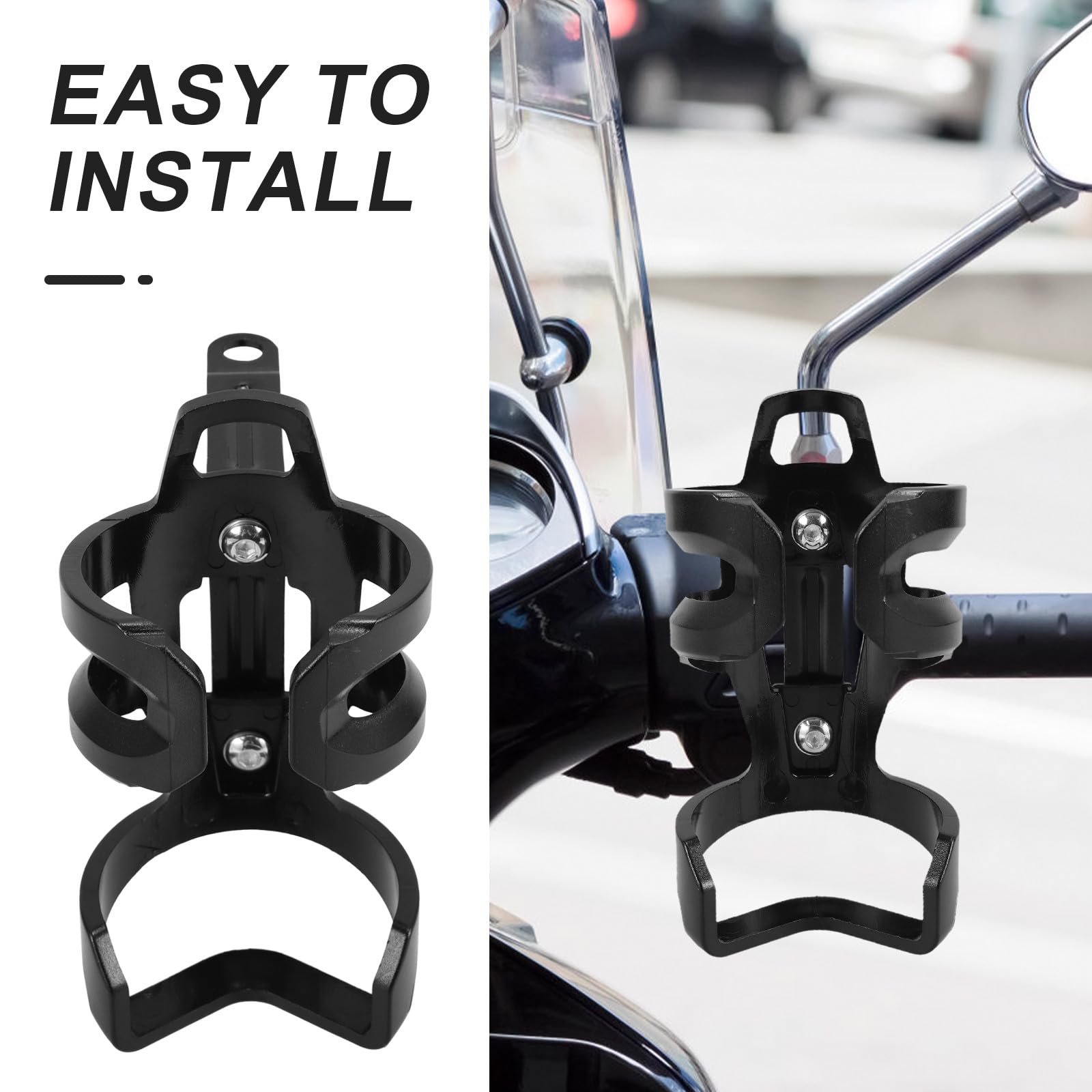 SECFOU Porta Borraccia per Moto Leggero in Lega di Alluminio e Pc, Facile da Installare, per Bicicletta e Attività All'aperto su Strada