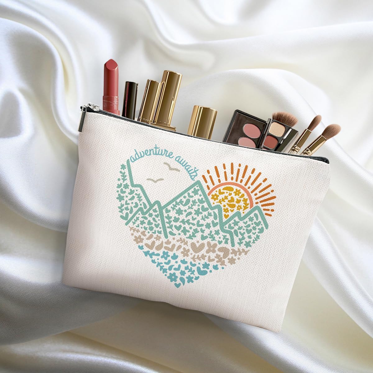 2pcs Camping Gifts for Women Makeup Bag, Travel Essential Cosmetic Bag Camping Essentials Birthday Gifts for Women Female Girls Sister BFF, Outdooor Enthusiasts Toiletry Bags - Image 4