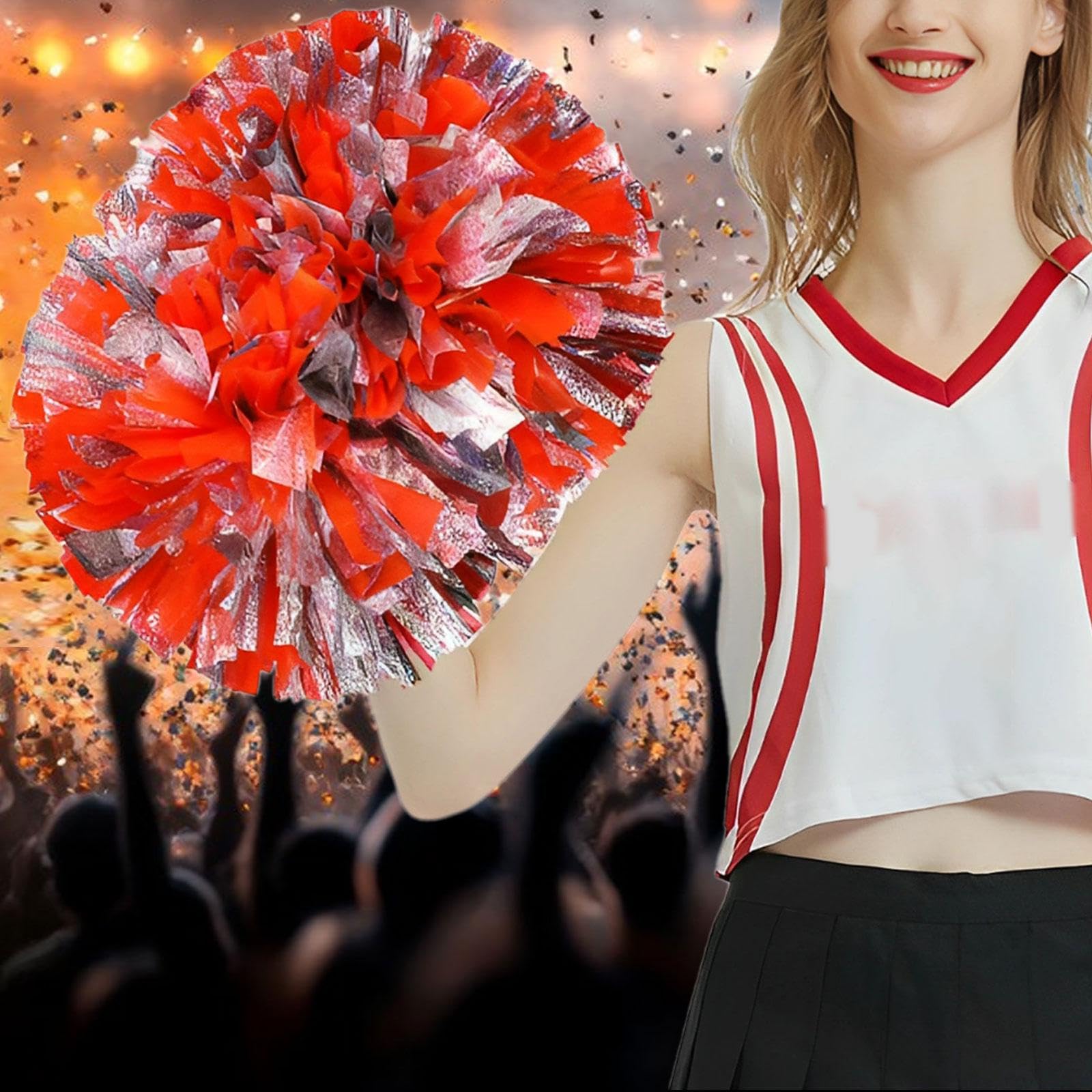 2 Stück Cheerleading mit Ergonomischem Griff für Kinder Und Erwachsene Handblume für Sportspiel Mannschaft Cheer Poms Tanzparty Handzubehör