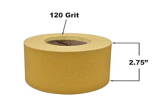 Miniatura 3 de Gritly - Rollo de papel de lija PSA Gold Longboard de 25 yardas de largo, 2-34 pulgadas de ancho, rollo de papel de lija con respaldo adhesivo para