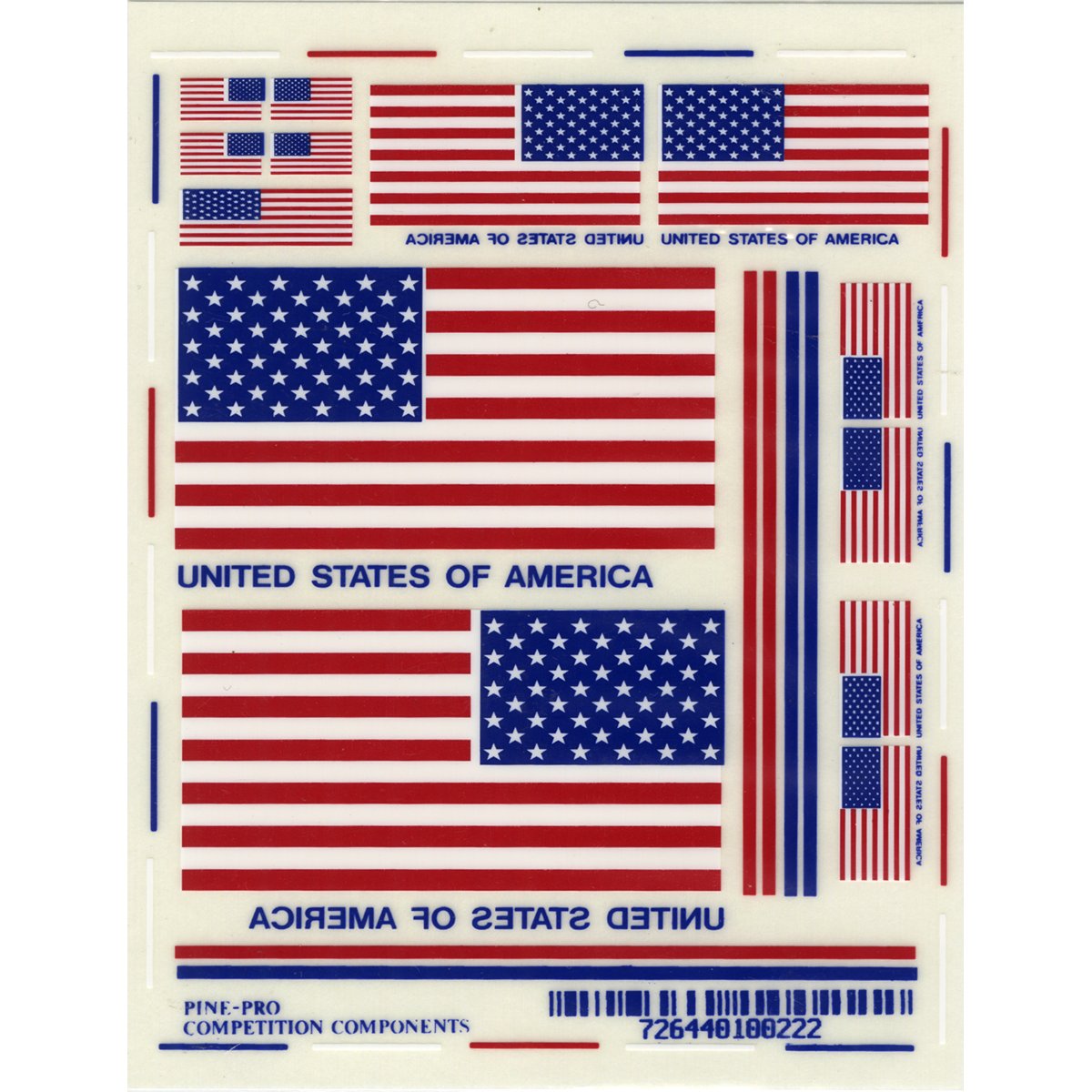 Pine Car Derby USA Flags Decal, 4.875 by 3.875-Inch