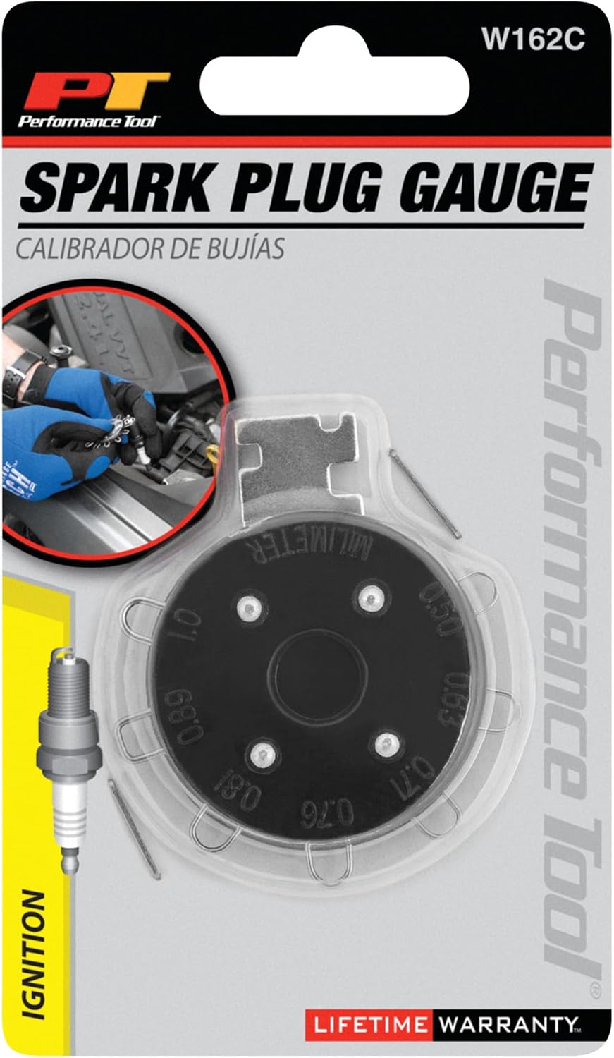 Performance Tool W162C Spark Plug Gauge & Gap Tool - Essential Automotive Tool for Accurate Spark Plug Measurement and Adjustment