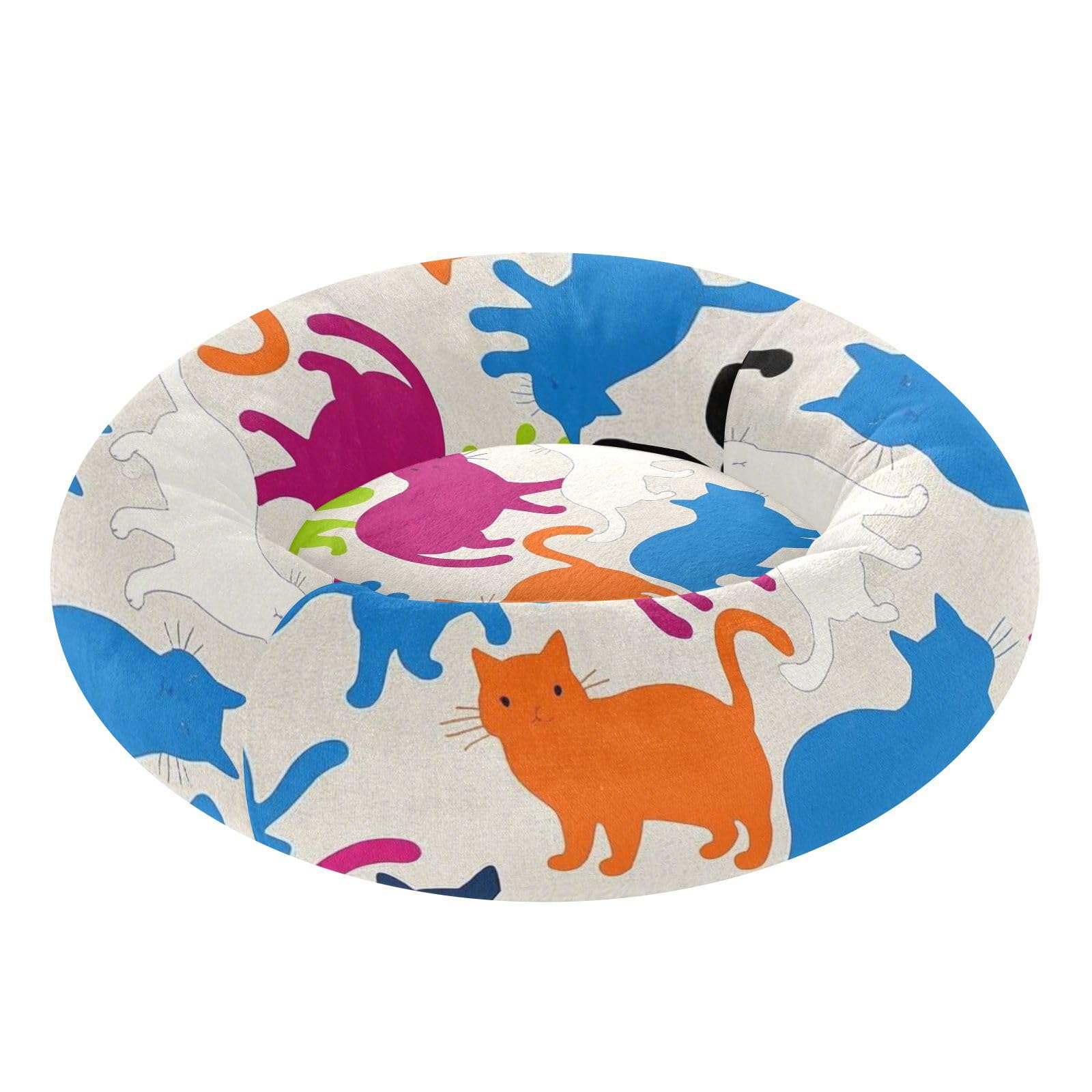 Lit pour chien de très petite taille idéal pour le salon au motif chat coloré