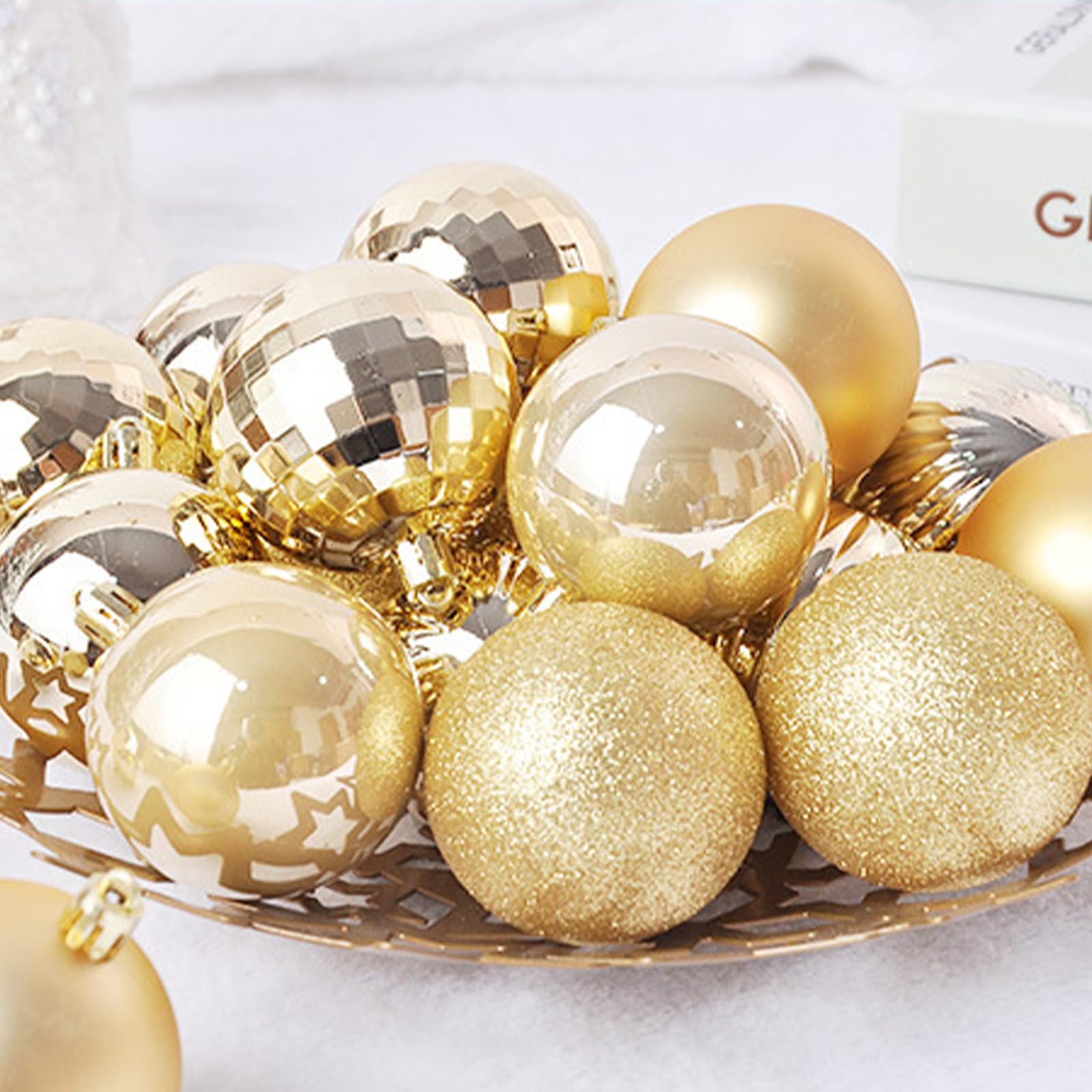 Weihnachtskugeln 36 Stücke 6cm Kunststoff Christbaumkugeln Weihnachtsdeko Weihnachtsbaumschmuck für Weihnachten Dekoration (Rot)
