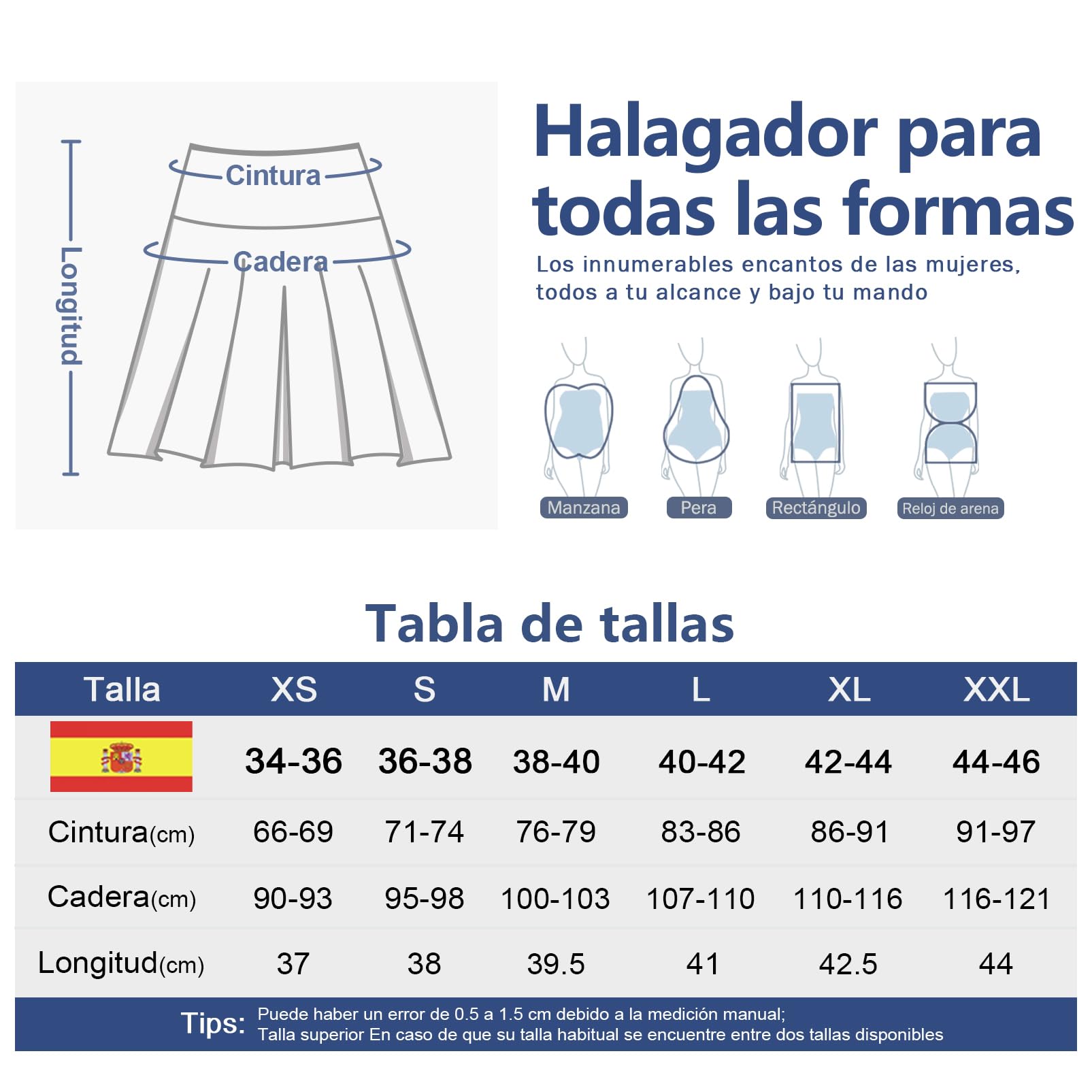 fuinloth Falda Pantalón Deporte Mujer Deportivas 2 en 1 Faldas Corto de Tenis Golf con Bolsillos Azul XL 42-44