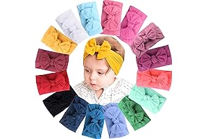 16 Colors Baby Headbands for Newborn Girls with Big Bow