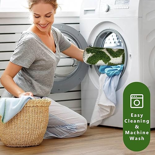 Miniatura 6 de Alfombra de baño con texto en inglés "You Look Good", alfombra de baño divertida, alfombra verde para dormitorio, antideslizante, de microfibra,