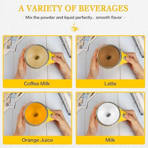 Miniatura 5 de Taza autoagitadora, taza de café magnética automática recargable, taza de café autoagitable, taza giratoria de viaje para oficina en casa, para