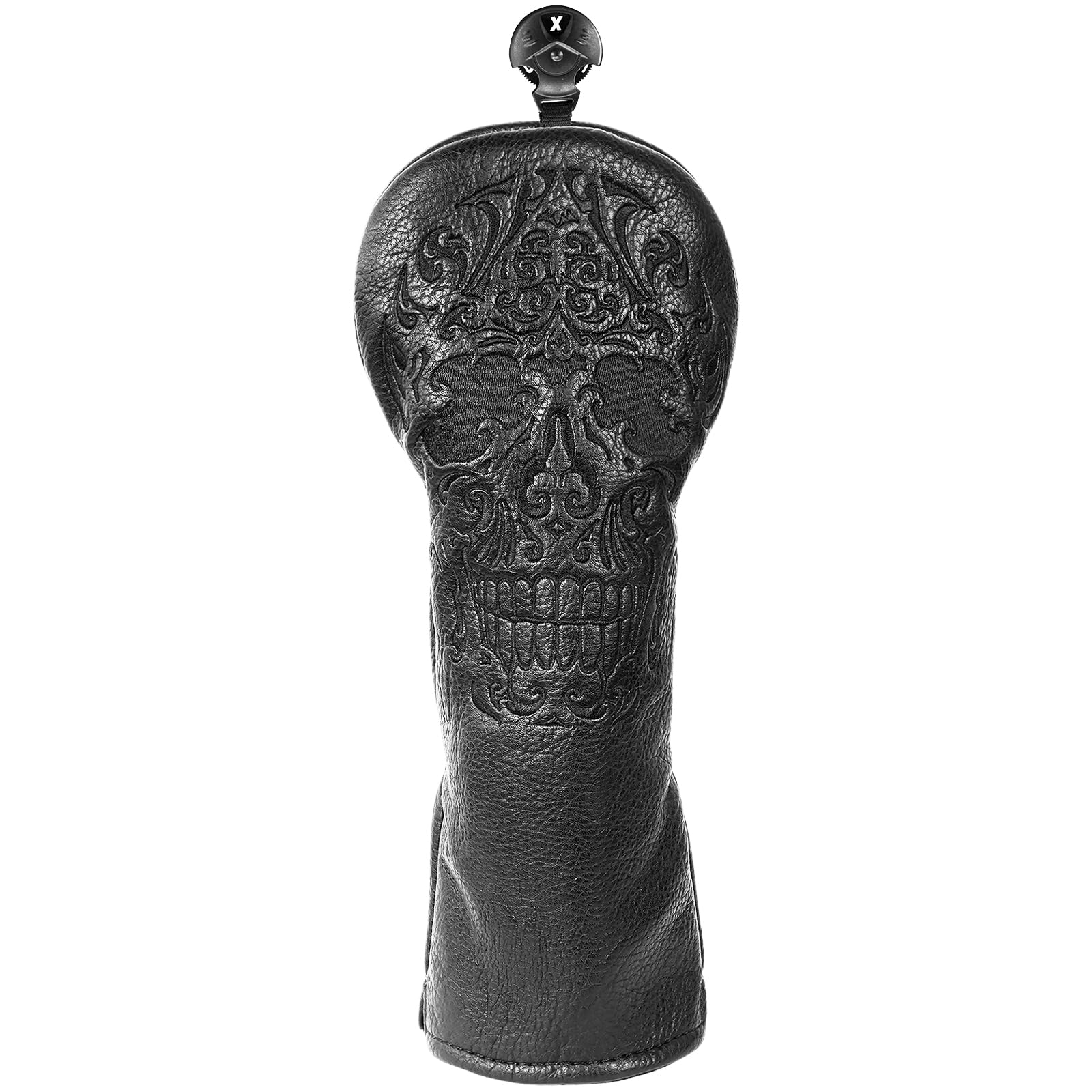 Craftsman Golf Skull Skeleton Black Golf Club Head Covers Headcover for Woods Driver and Hybrids Irons