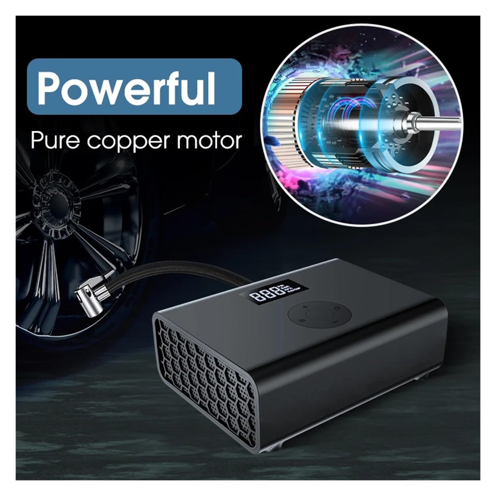 Przenośna Sprężarka Powietrza Mini 12V Nadmuchiwana Pompa Do Opon Samochodowych Z Awaryjnego Nadmuchiwania 150PSI Szybkie Nadmuchiwane Oświetlenie LED Szybki Użyciu