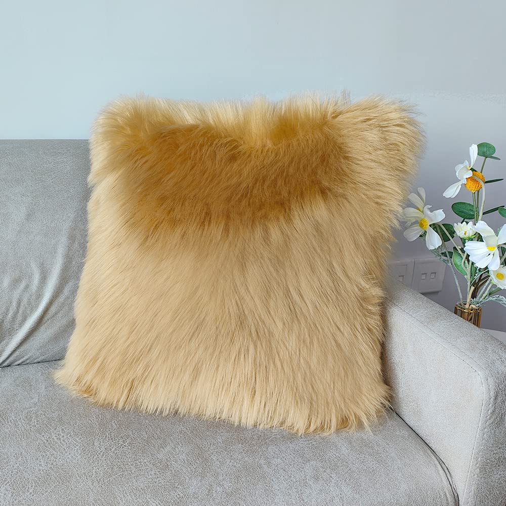 Fuzzy Pillow Case Cushion Cover for Bedroom and Couch, 18 x 18 Inches ( Pack Of 1 )