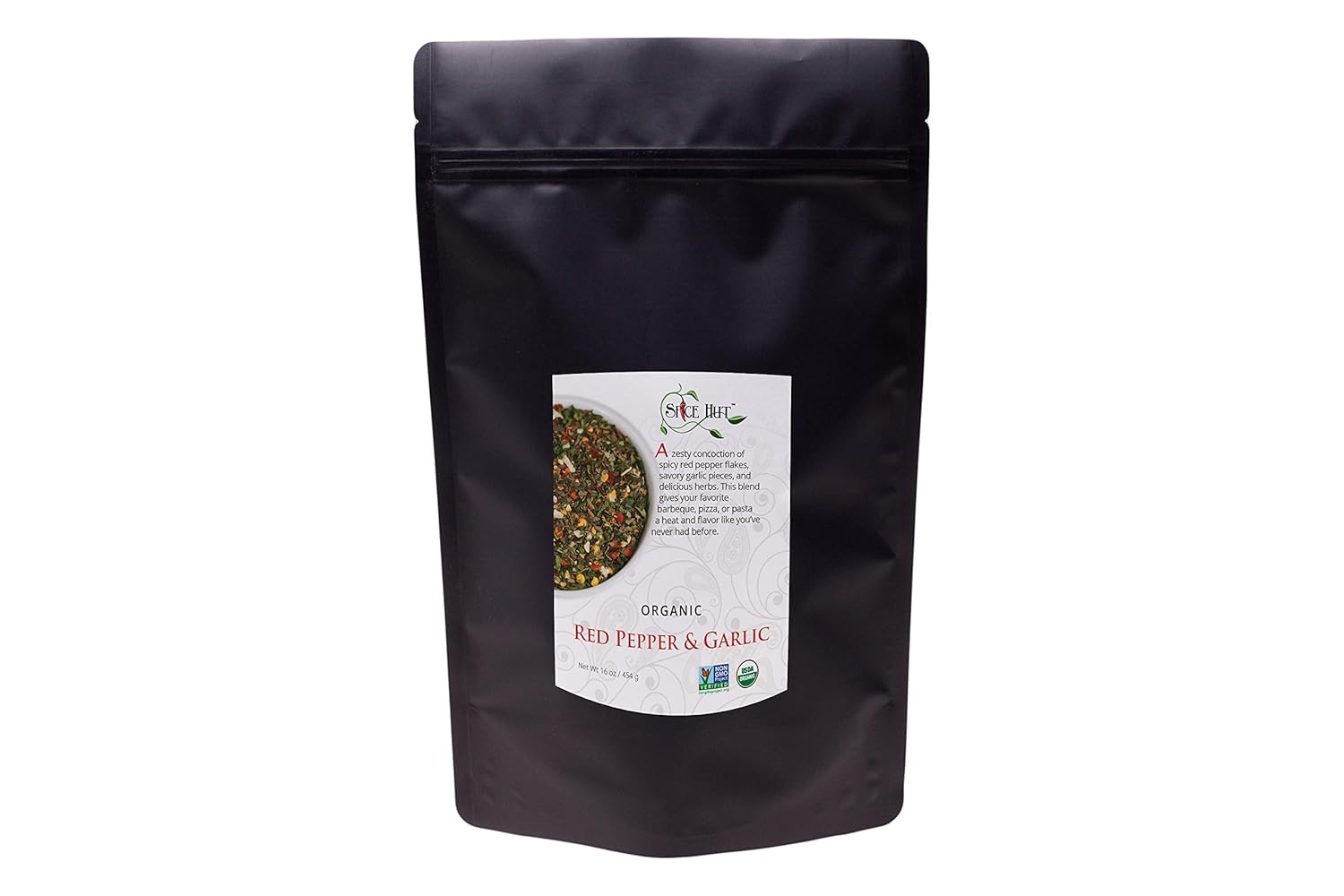 Organic Red Pepper & Garlic Seasoning, Bold & Delicious Italian Blend with a Zing, Perfect For Pasta, Pizza & Chicken Recipes, 16 ounce, The Spice Hut