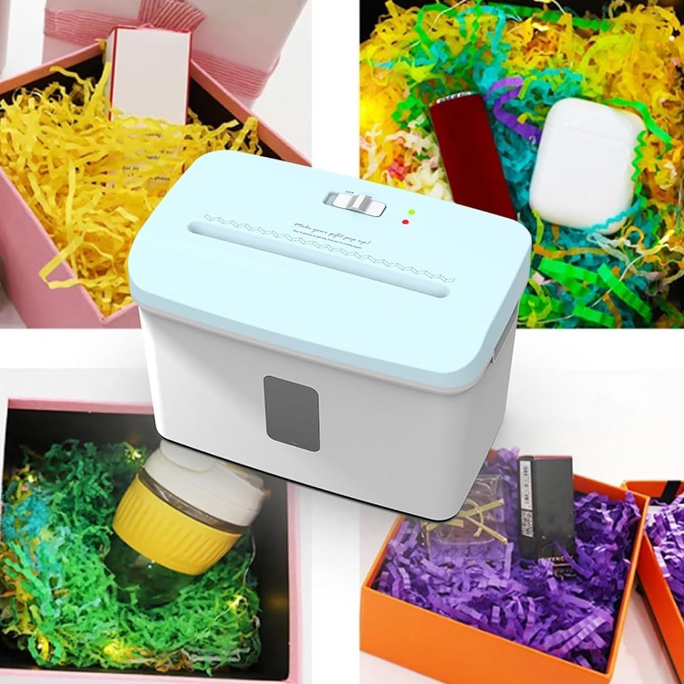 Déchiqueteuse De Papier à Coupe Froncée Automatique 8,5l, Machine De Remplissage Cadeau en Zigzag pour Paniers, Mariages Et Emballages Professionnels