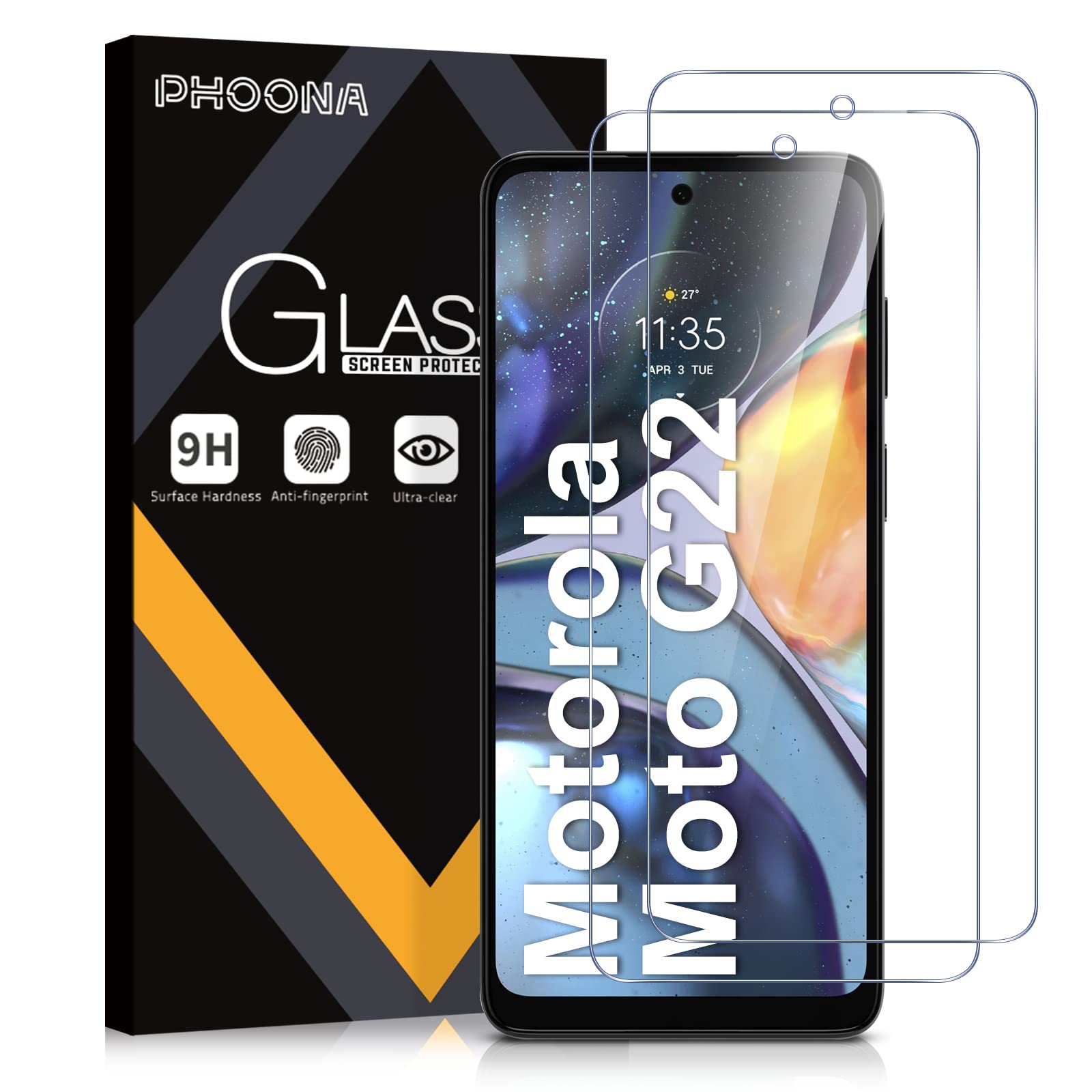 AOKUMA Panzerglas Für Motorola Moto E32/E32S – 2 Stück, 9H Härte, Kratzfest, Blasenfreie Montage
