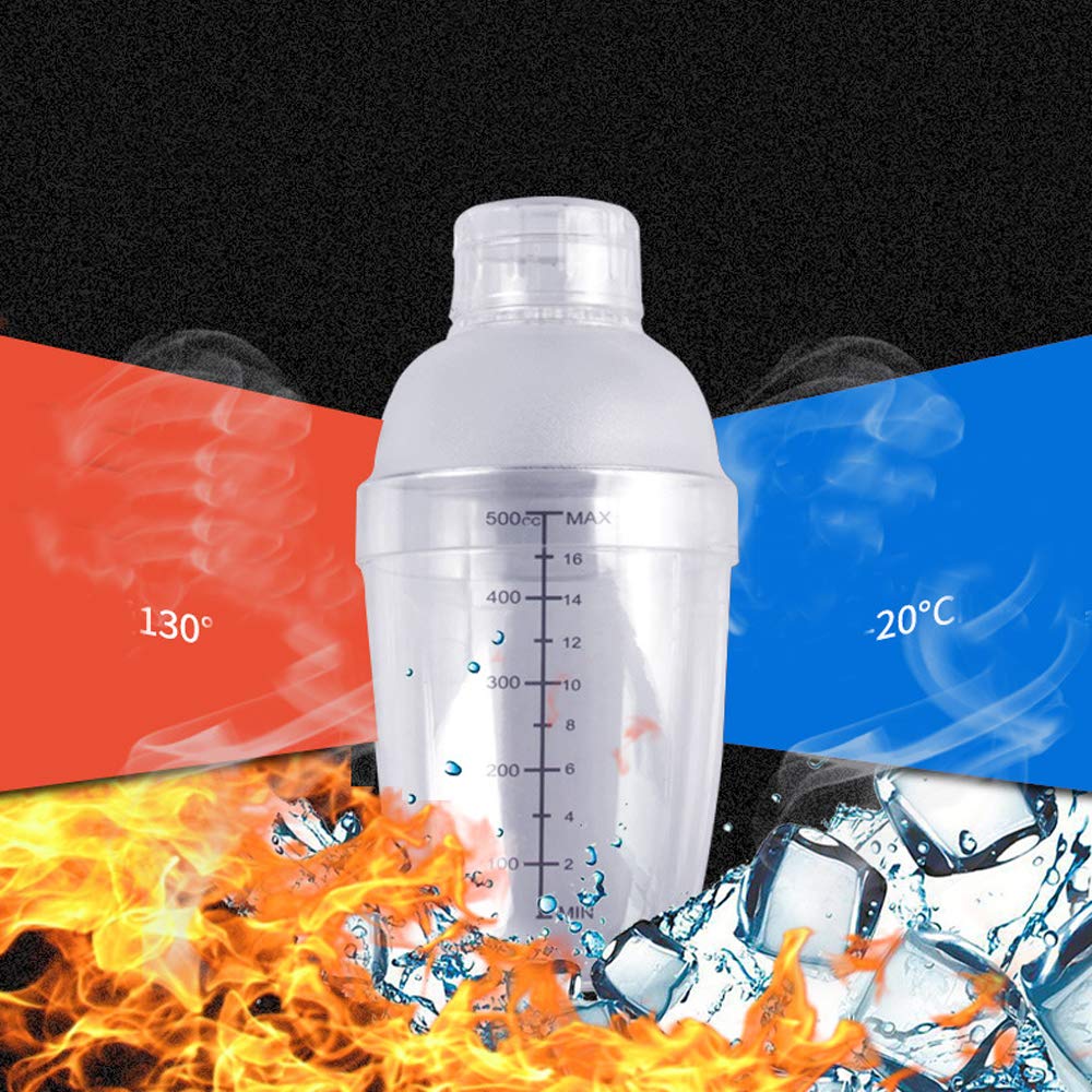 QINGJIANG Shaker Per Cocktail Boston In Plastica 1000 Ml – Con Filtro Ghiaccio E Scala – Strumento Barista