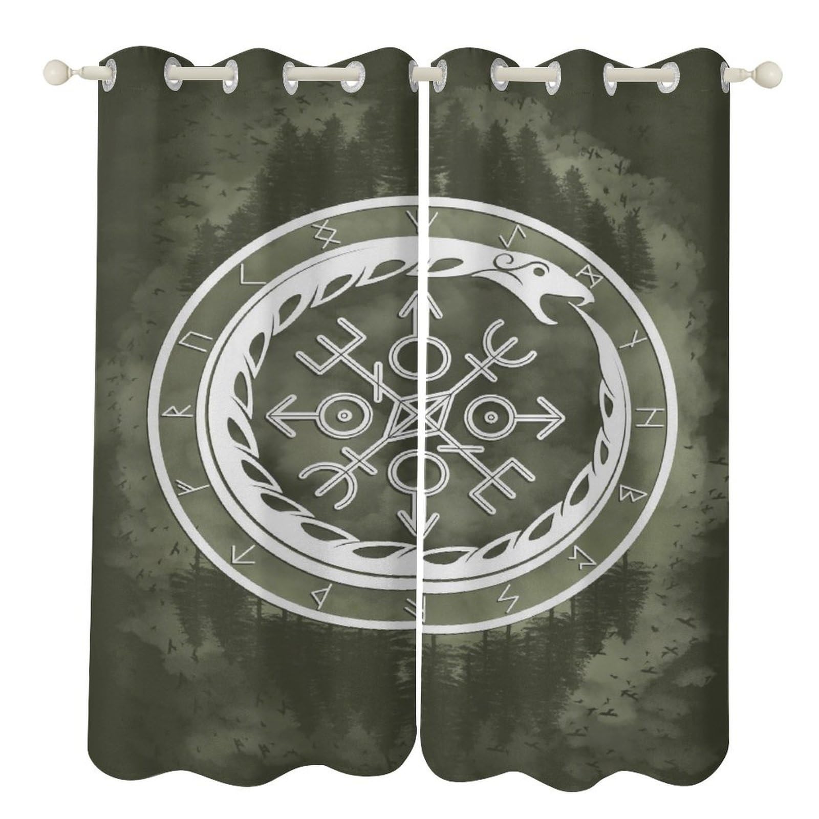 Rideau thermique et insonorisé Vegvisir, isolation phonique 52"x84" pour fenêtres
