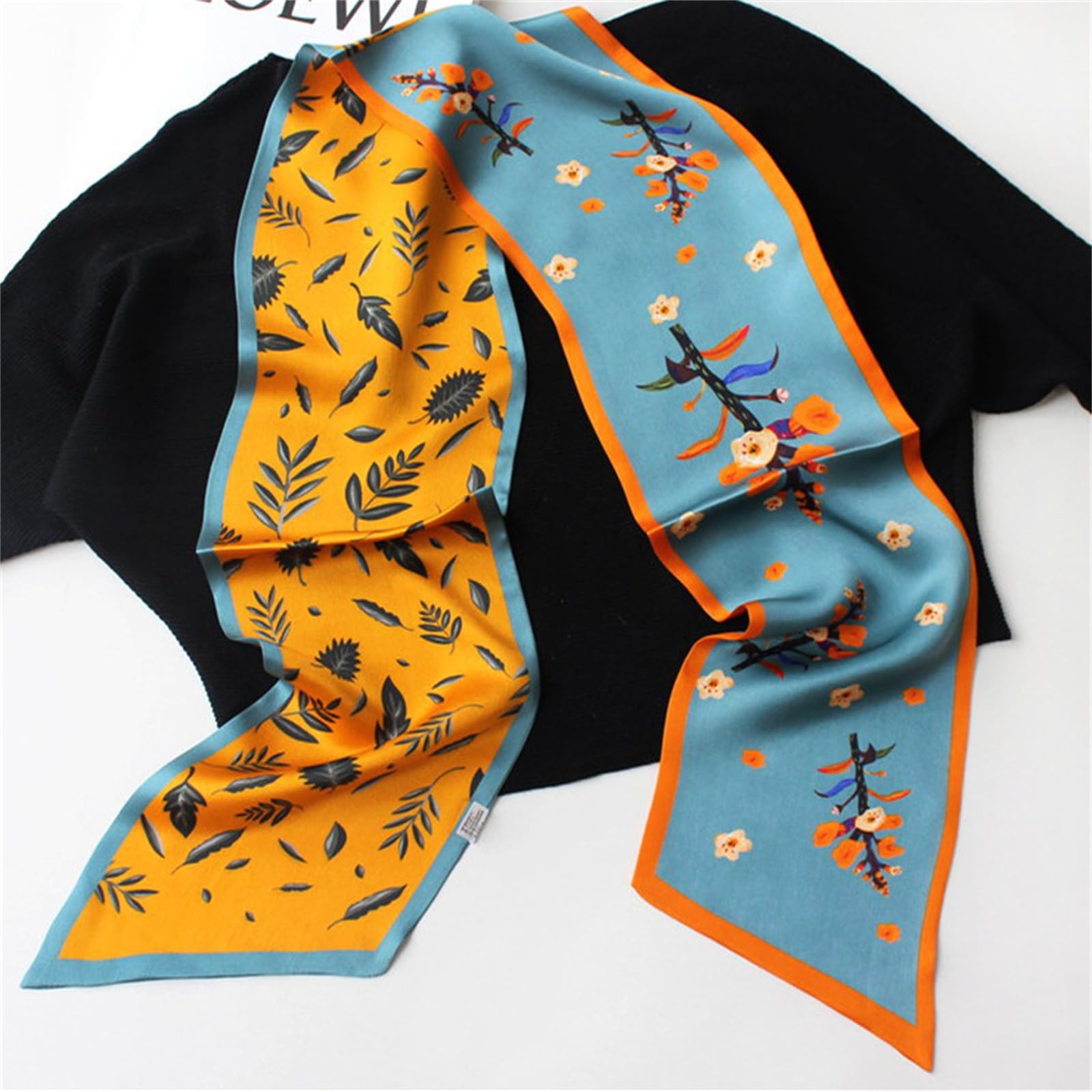Sciarpa di Seta Sciarpa di seta primaverile e autunnale Sciarpa lunga Cintura svolazzante for asciugamano decorativo multifunzionale Sciarpe di Seta da Donna