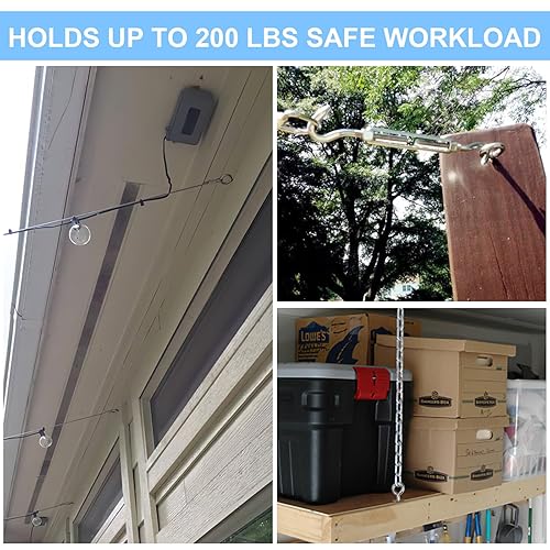 Miniatura 7 de Paquete de 8 tornillos de ojo de acero inoxidable 304 resistentes de 3.25 pulgadas, resistentes al óxido, tornillos autorroscantes para madera,