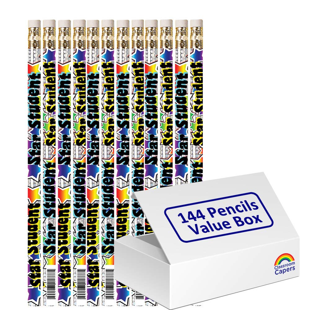 Bulk Value Box 144 x Star Student Pizazz Pencils with Erasers. Class Gift Value Box