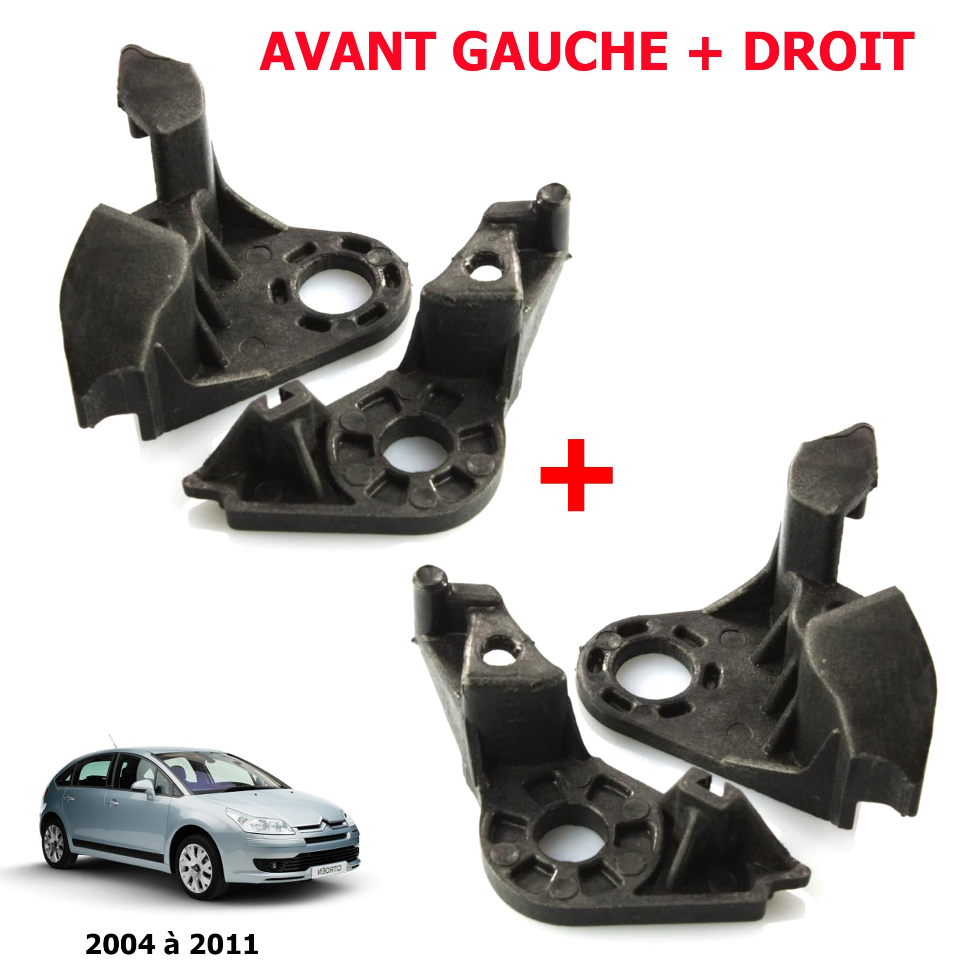 (Lot de 2) Kit de Réparation Pattes de Fixation Supports Clips Optique Phares Avant Gauche ET Avant Droit compatible avec C4 I de 2004 à 2011-621283 621284