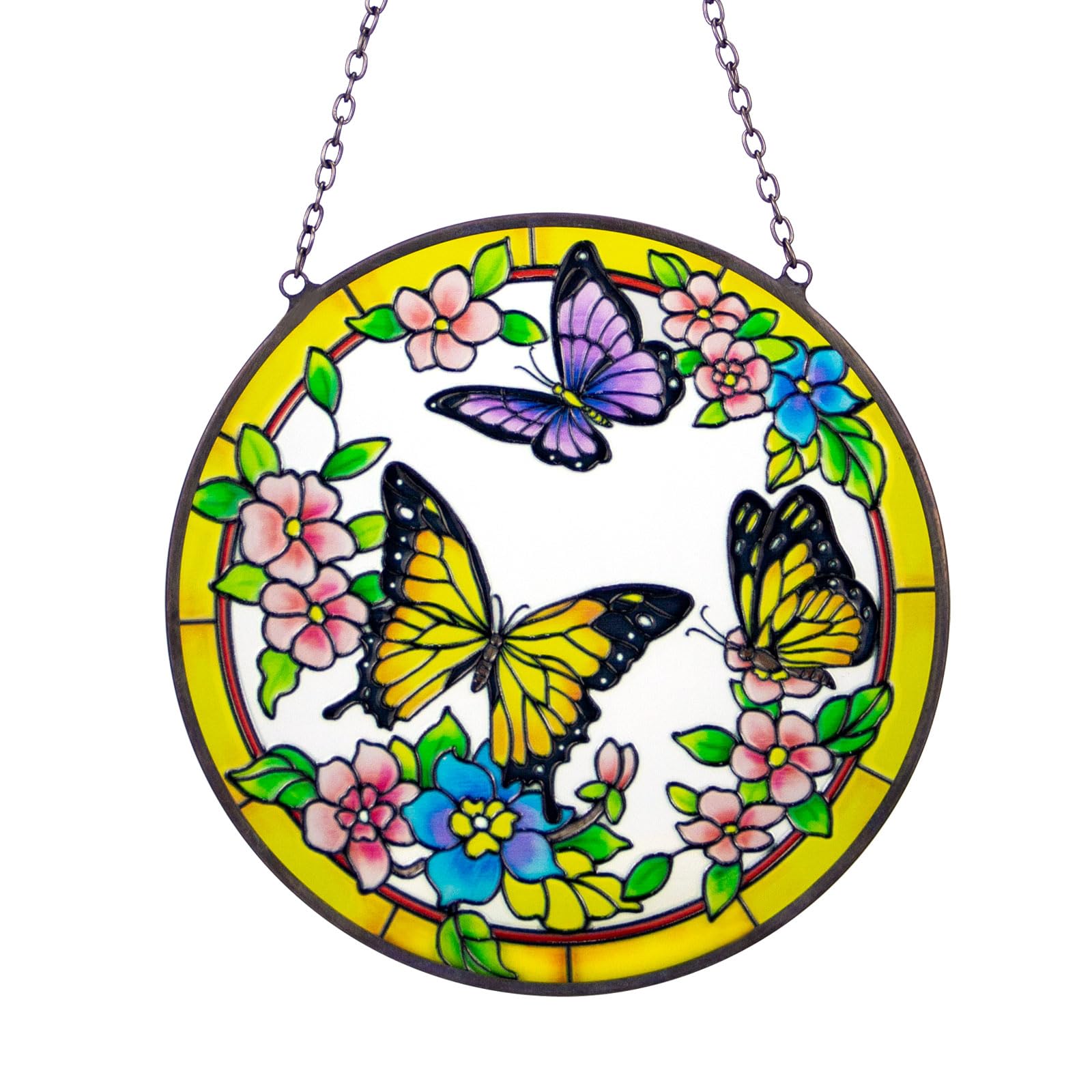 Stained Glass Window Hangings, Butterfly Suncatcher for Home Decor, Handmade Stained Glass Panels Sun Catchers Wall Hanging Decor for Home Wall Decoration