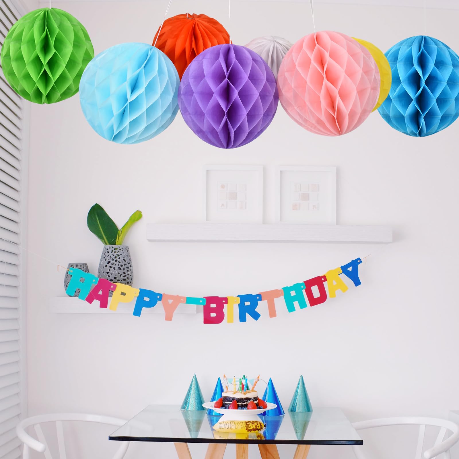iMeshbean - Lot de 20 boules en papier nid d'abeille - 20 cm - Multicolore - Décoration à suspendre pour mariage, anniversaire, fête (plusieurs couleurs iMeshbean - Lot de 20 boules en papier nid d'abeille - 20 cm - Multicolore - Décoration à suspendre pour mariage, anniversaire, fête (plusieurs couleurs