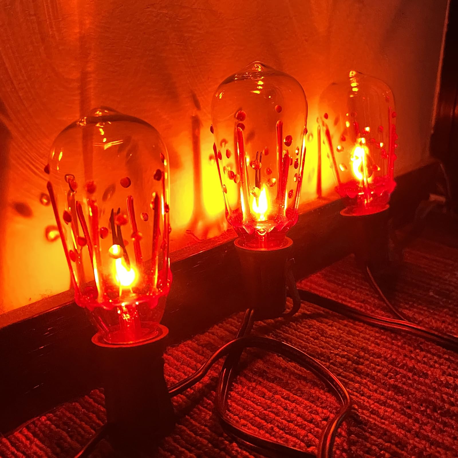 Halloween Orange Flicker Flame String Lights, 10Ft Halloween...