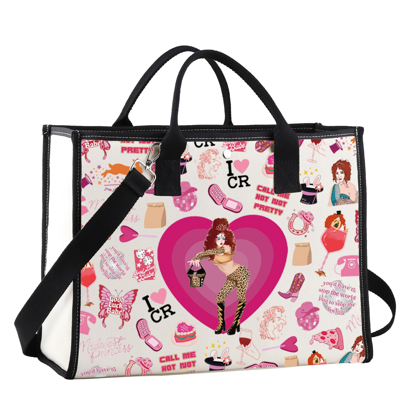 JNIAP Midwest Princess Tote Bag Pink Pony Club Gifts Song Lyrics Inspired Shoulder Bag Music Fans Gifts (CR tote)
