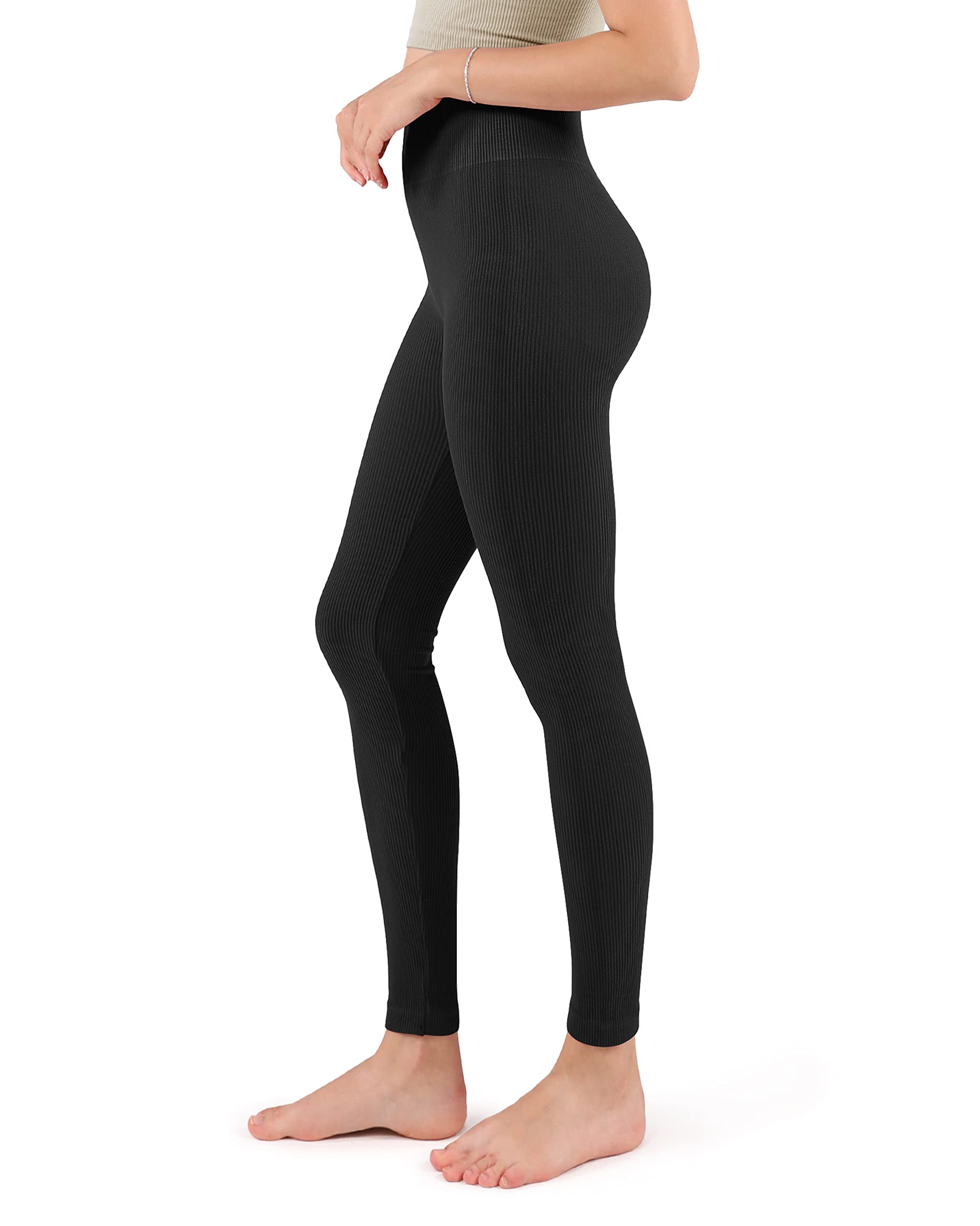 ODODOS Seamless Leggings for Women High Waisted Ribbed Slimming Workout