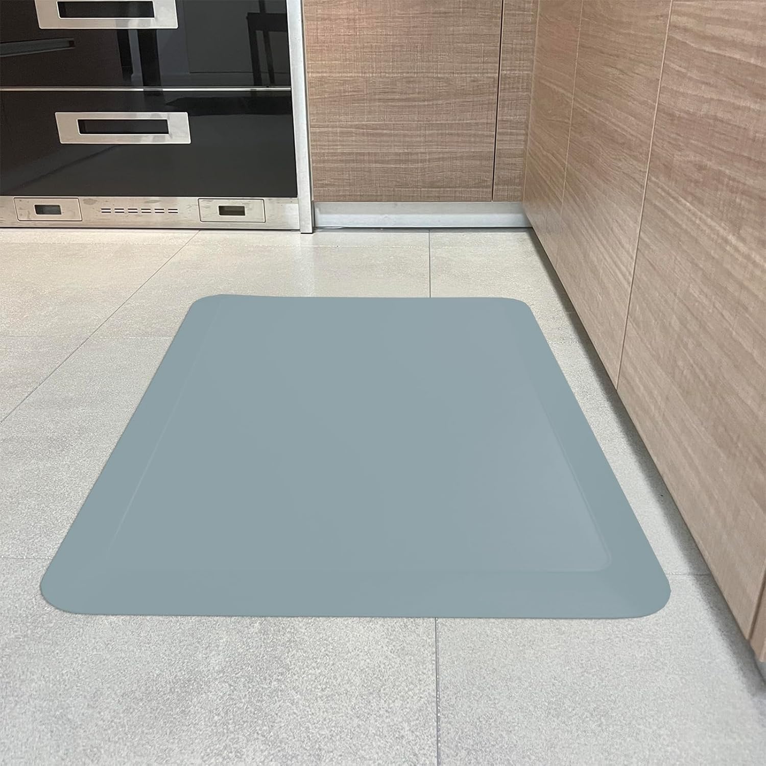 1" Extra Thick Anti Fatigue Floor Mat 40" L x 20" W,Kitchen Mat, Standing Desk Mat,140D Advanced PU Foam Ergonomic Comfort at Home, Office, Garage, Sink (Denim)