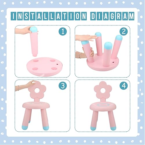 Miniatura 5 de Layhit Silla infantil de plástico para niños, sillas de actividades para niños pequeños, silla de lectura para niños pequeños, silla de lectura para