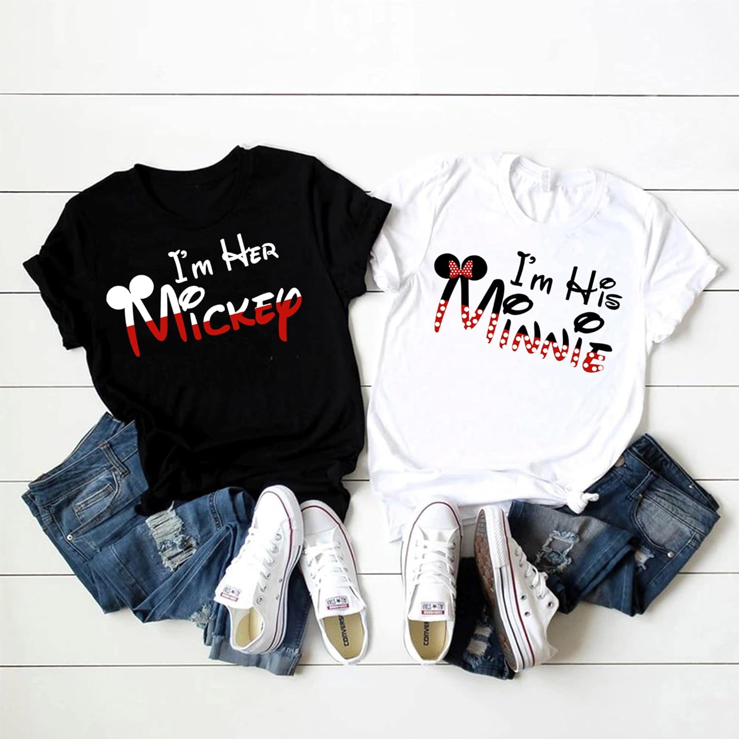 Matching Shirts for Couples His and Her Couples Love Shirt Set Men's Women T-Shirts Husban Wife Outfit. - Image 3