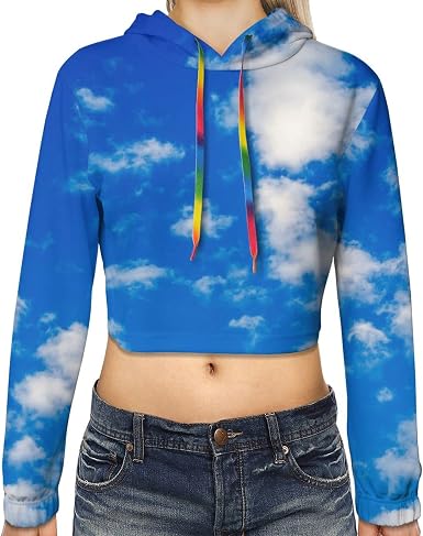 Amazon.com: Sudadera corta con capucha para mujer, de manga larga, con  capucha : Ropa, Zapatos y Joyería