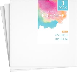 キャンバス キャンバスボード S0 180x180mm 3枚/セット ボールドキャンバス 張りキャンバス 絵画ボード アクリル絵の具 油絵 絵画 中目 油彩・アクリル兼用 描画 画布