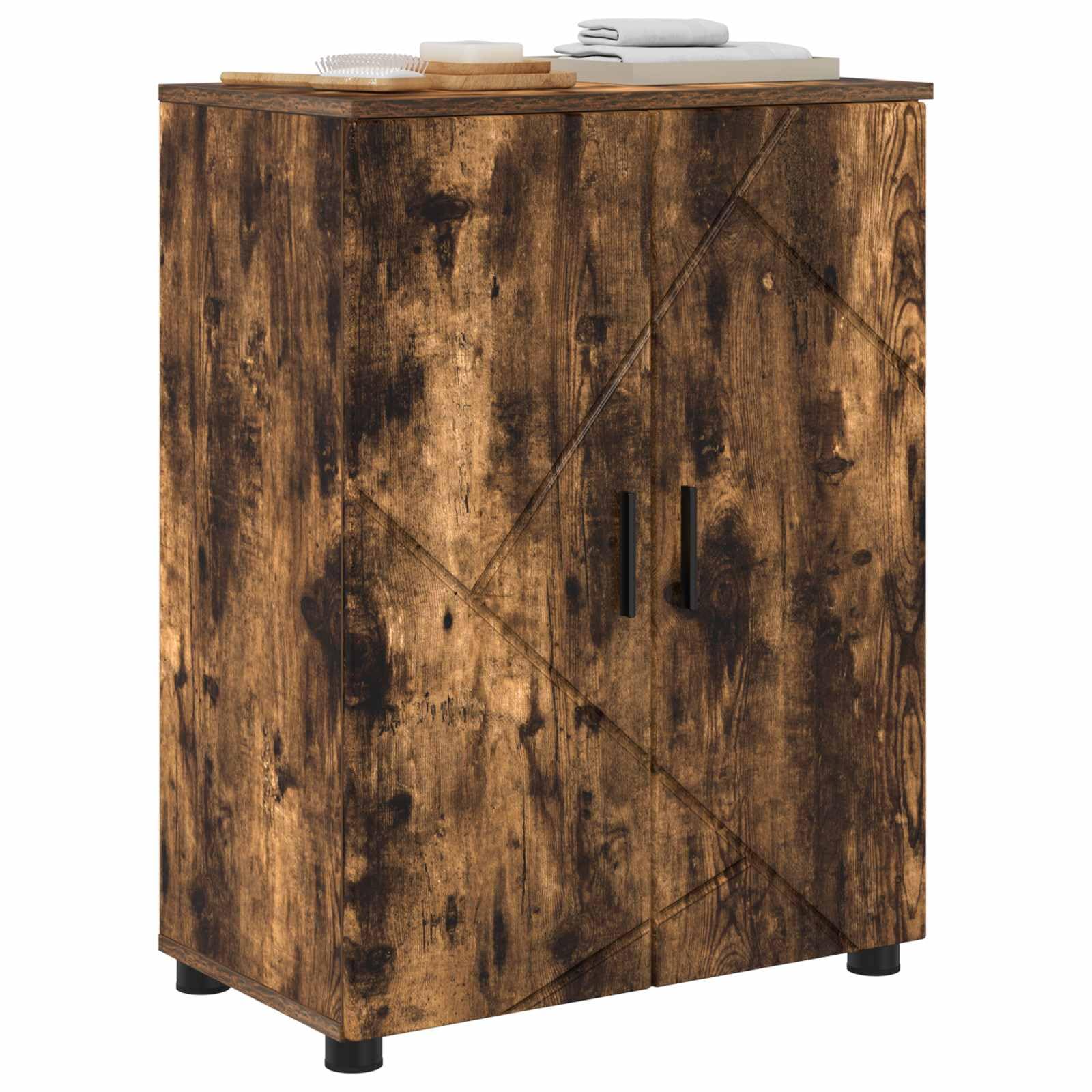 vidaXL Bathroom Cabinet Smoked Oak 60 x 35 x 80 cm