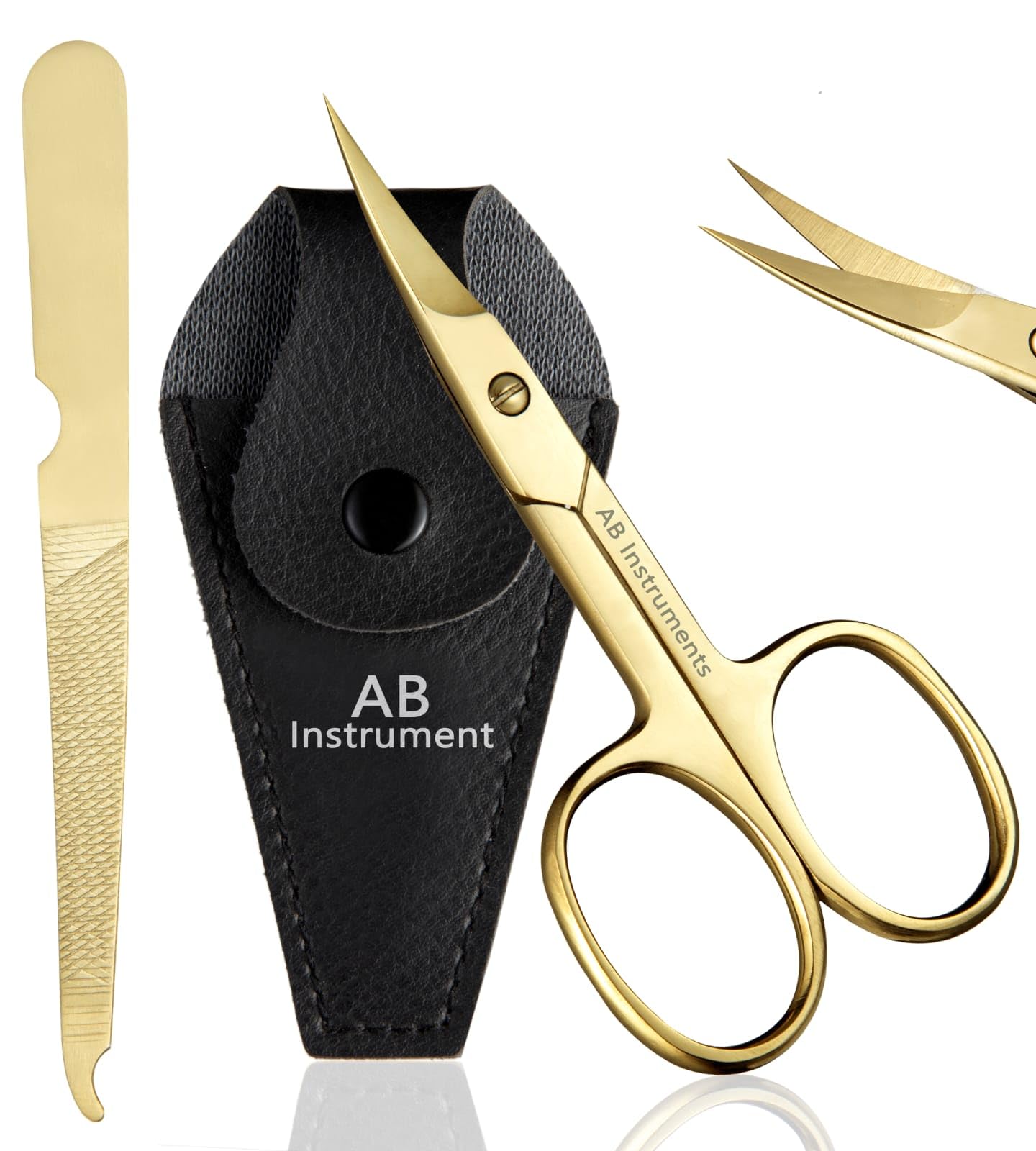 Nail File With Nail Scissor for men and women, Eyebrow Scissors Manicure Pedicure Cuticle Grooming for Toe Nail, Eyelash, Beard & Mustache,