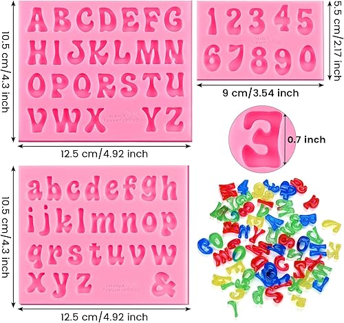 Miniatura 2 de YGAOHF Moldes de chocolate con letras, moldes de letras para chocolate, molde de silicona del alfabeto, 3 moldes de silicona para chocolate
