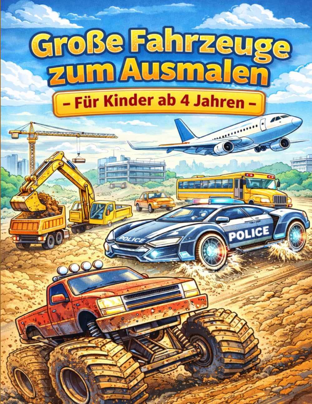 Große Fahrzeuge zum Ausmalen: Für Kinder ab 4 Jahren