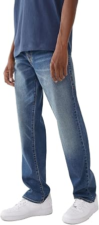 True Religion Mens Ricky Straight Leg Jeans with Back Flap Pockets Mens Jeans