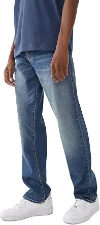 True Religion Men’s Ricky Straight Leg Jeans with Back Flap Pockets