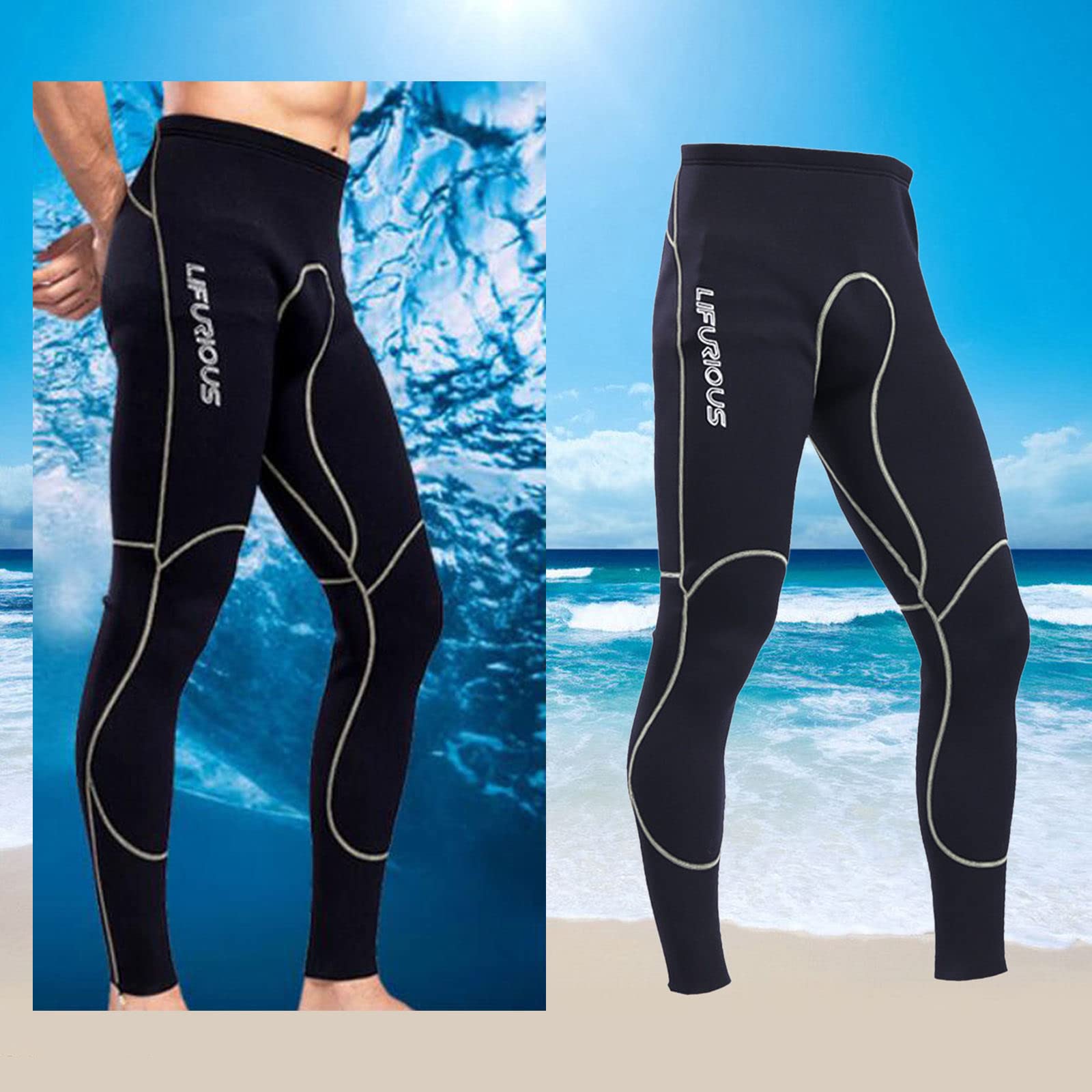 Perfeclan Pantalones de Neopreno de 2mm para Hombre, Pantalones de Buceo y Surf