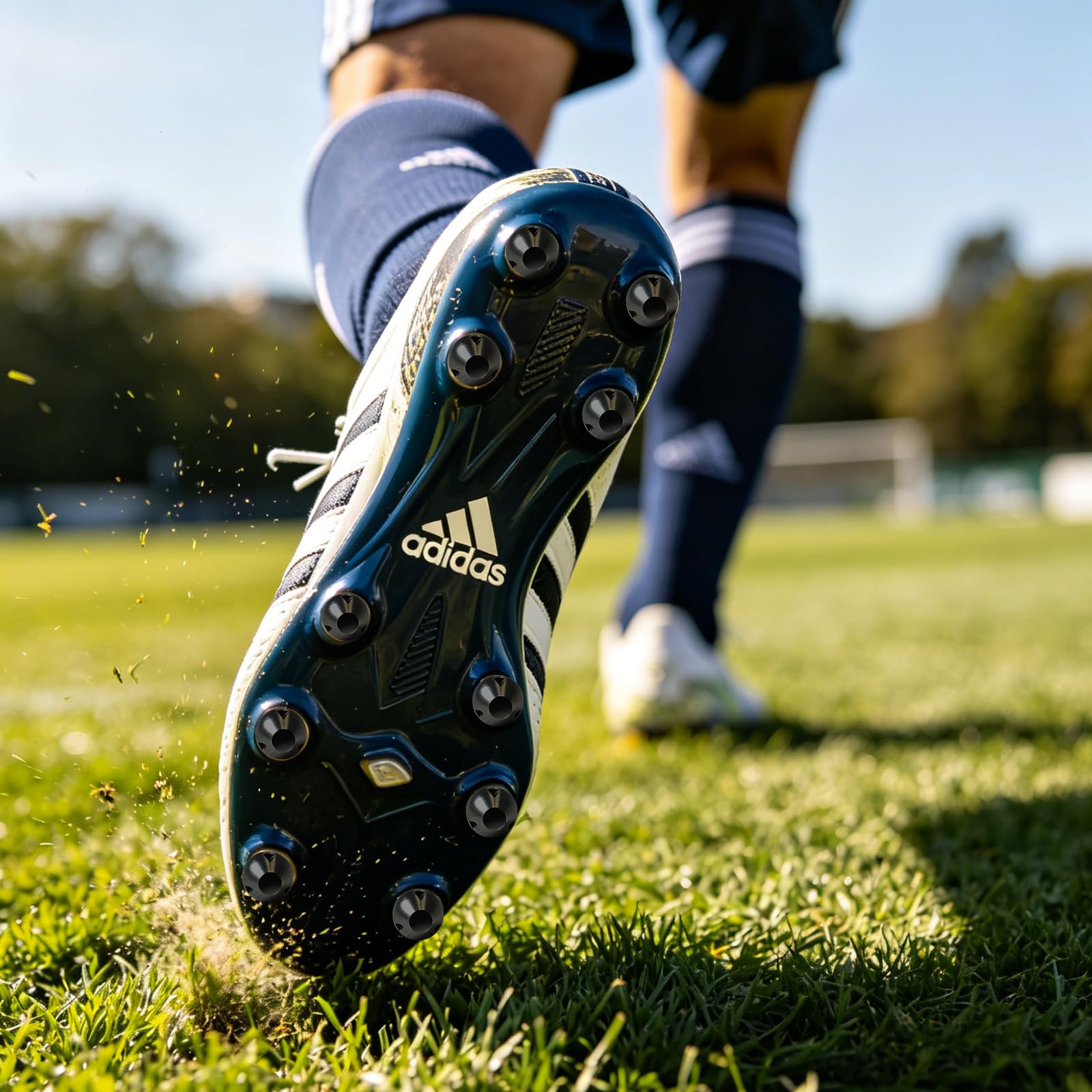 12 tacchetti da calcio, in alluminio, a vite, per terreni morbidi, con chiave esagonale, compatibili con scarpe da calcio Adidas e filettatura M6