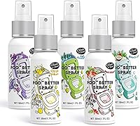 Clean-n-Fresh Toilet Poop Spray Variety Pack of 5 (8.5oz Total) - Citrus, Hibiscus, Lavender, Eucalyptus, Beach Coco Scents - Instant Travel Odor Eliminator