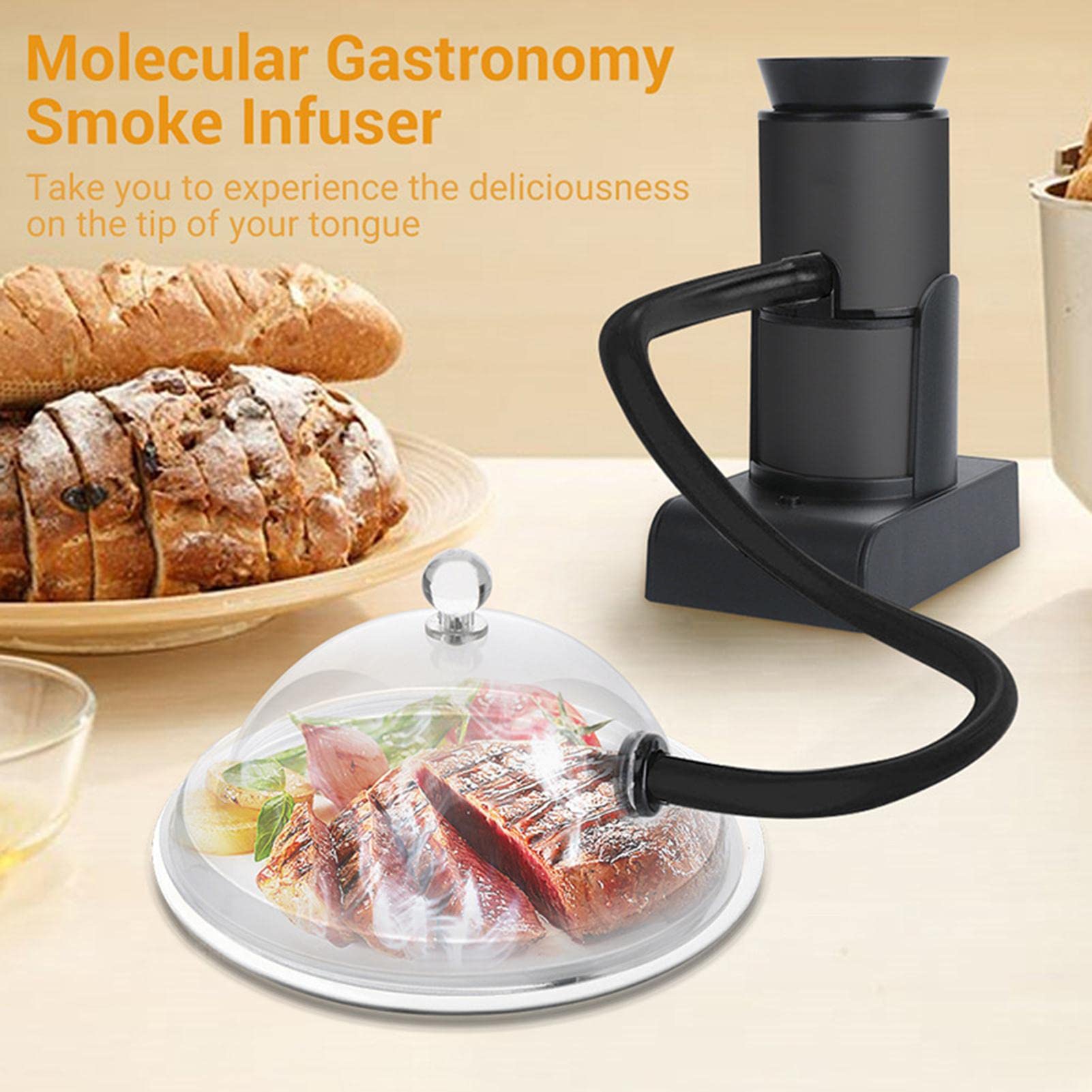 Fumoir électrique à Cocktail Z04 - Sans Flamme, Lumière LED, Rechargeable USB, Pour Whisky, Café, Desserts
