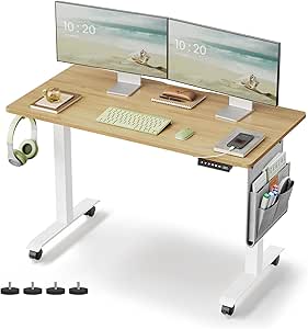 WALKINGDESK in hoogte verstelbaar bureau met toetsenbordlade, 160 x 60 cm elektrisch Staand Bureau met 2 Laden, zit-sta tafel computerbureau geheugenfunctie voor 4 hoogtes, Wit